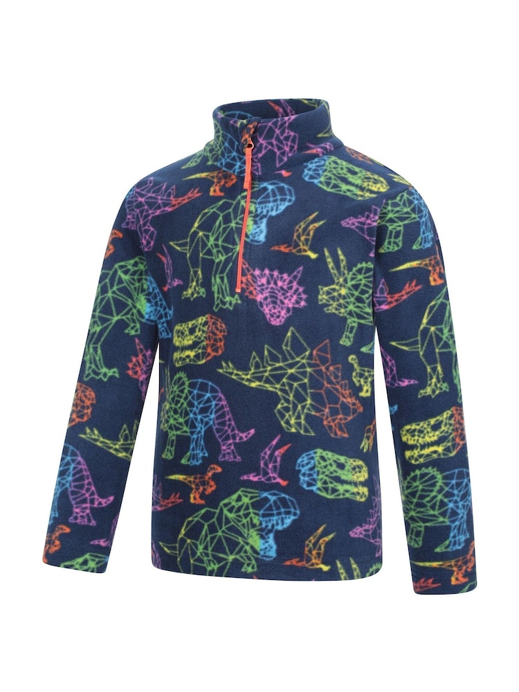 Lichtblauw - Mountain Warehouse Kids Pursuit Printed Half Zip Fleece - Image 4 of 5