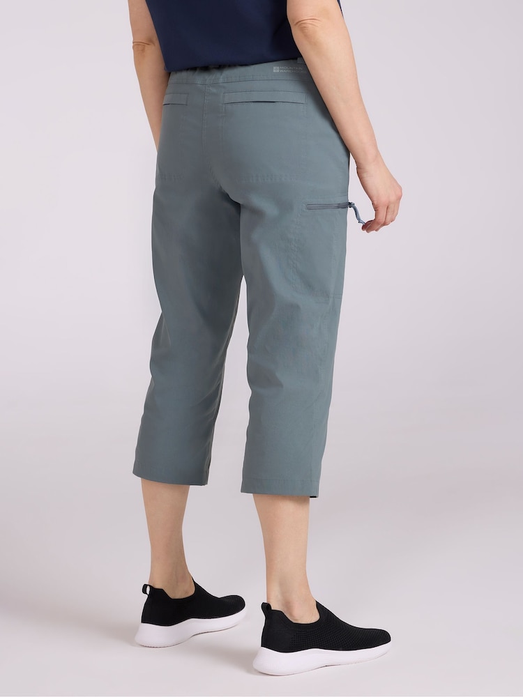 Mountain Warehouse Green Hiker Stretch Womens Quick Drying UV Capri Shorts - Image 2 of 4