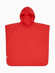 MORI Red Strawberry 100% Organic Cotton Beach Poncho - Image 3 of 5