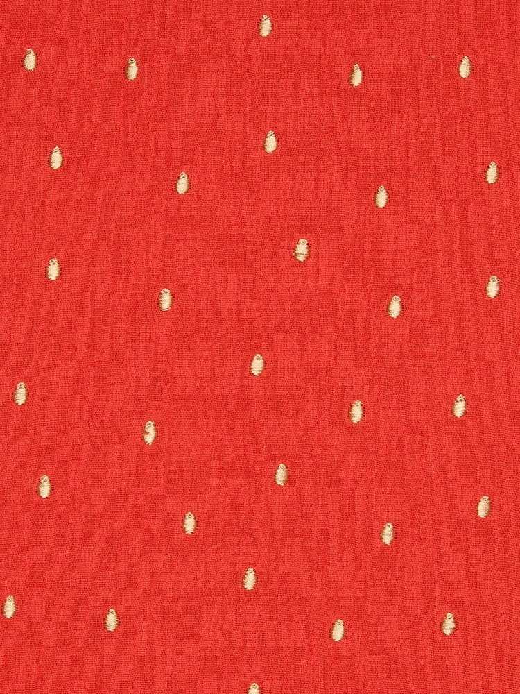 MORI Red Strawberry 100% Organic Cotton Beach Poncho - Image 5 of 5