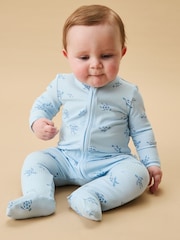 MORI Blue Turtles 2 Way Zip Up Sleepsuit - Image 1 of 6