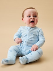 MORI Blue Turtles 2 Way Zip Up Sleepsuit - Image 2 of 6
