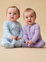 MORI Blue Turtles 2 Way Zip Up Sleepsuit - Image 4 of 6