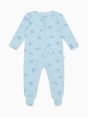 MORI Blue Turtles 2 Way Zip Up Sleepsuit - Image 5 of 6