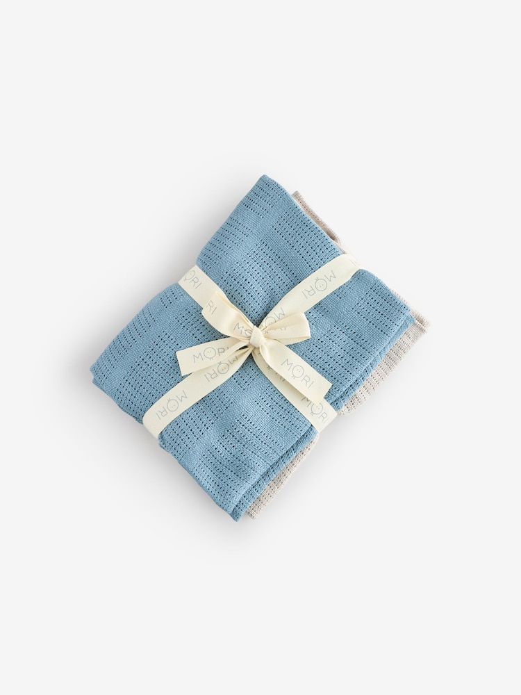MORI Cellular Blankets Mint 2 Pack - Image 1 of 3
