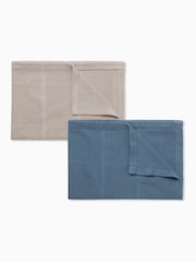 أزرق/محايد - MORI Supersoft 2 Pack Cellular Baby Blankets - صورة 8 من 8