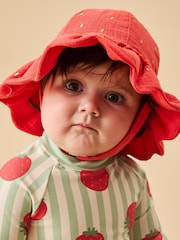 MORI Red Strawberry 100% Organic Cotton Hat - Image 1 of 3