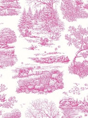 Ohpopsi Magenta Eve Toile Wallpaper Sample - Image 1 of 1