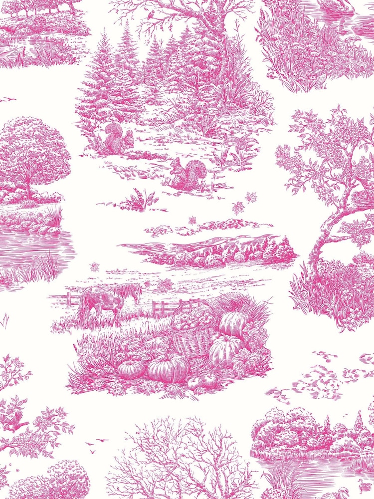 Ohpopsi Magenta Eve Toile Wallpaper Sample - Image 1 of 1