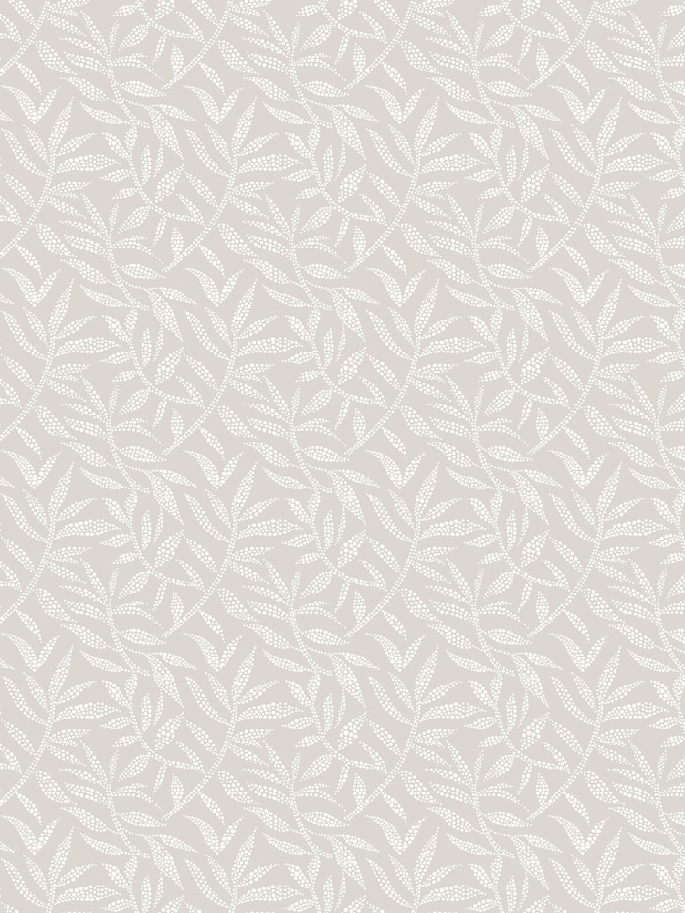 Ohpopsi Silver Dotty Leaf Wallpaper Sample - Image 1 of 1