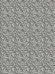 Ohpopsi Charcoal Dotty Leaf Wallpaper Sample - Image 1 of 1