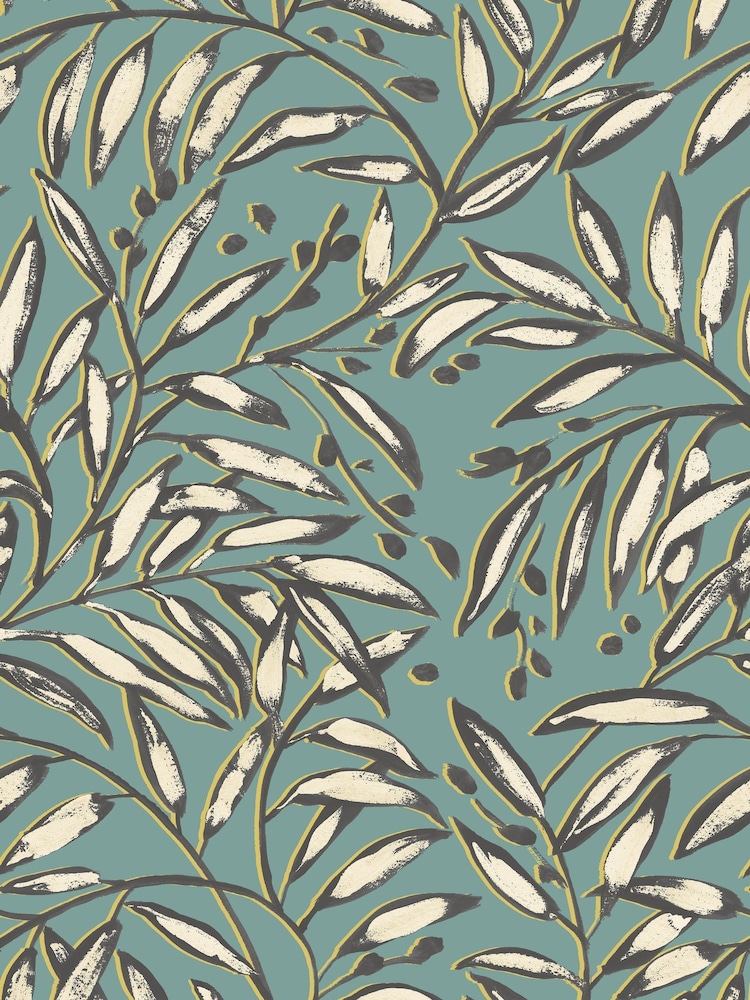 Ohpopsi Petrol Lorena Vine Wallpaper Sample - Image 1 of 1
