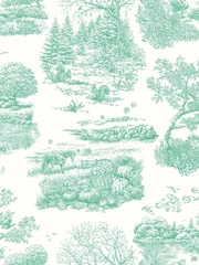 Ohpopsi Jade Eve Toile Wallpaper Sample - Image 1 of 1