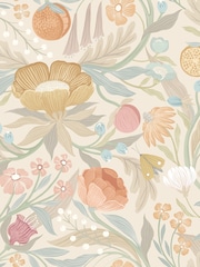 Ohpopsi Chalk Parchment Clementine Wallpaper Sample - Image 1 of 1