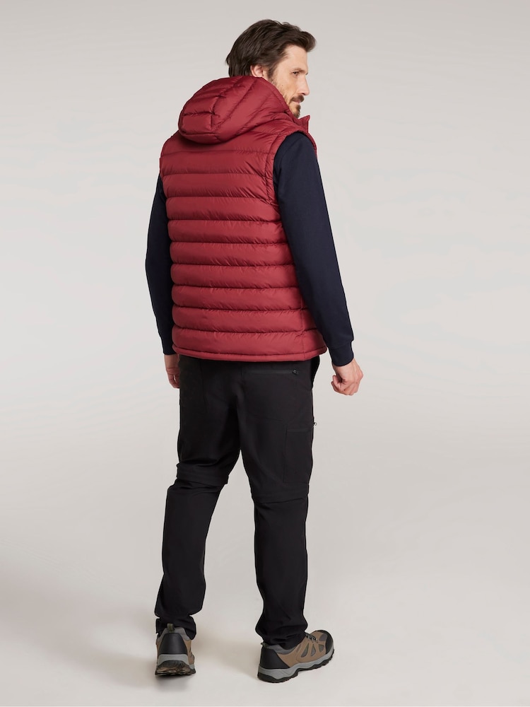 Mountain Warehouse Red Seasons Mens Water-Resistant Hooded Padded Gilet - Image 4 of 9