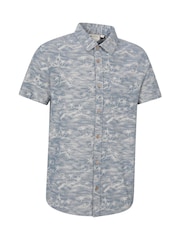 Mountain Warehouse Blue 100% Cotton Tropical Printed Mens Short Sleeved Shirt - Image 2 of 5
