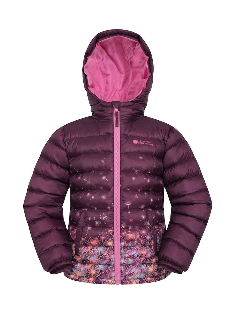 Mountain Warehouse Purple Seasons Kids Printed Water-Resistant Padded Jacket - Image 1 of 5