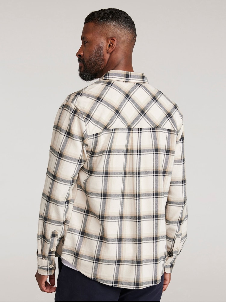 Mountain Warehouse White 100% Cotton Trace Mens Flannel Long Sleeve Shirt - Image 2 of 4