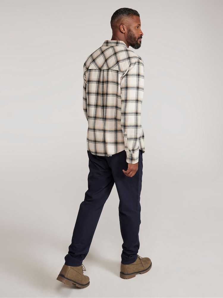 Mountain Warehouse White 100% Cotton Trace Mens Flannel Long Sleeve Shirt - Image 4 of 4