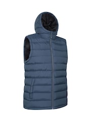 Mountain Warehouse Blue Seasons Mens Water-Resistant Hooded Padded Gilet - Image 2 of 5