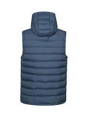 Mountain Warehouse Blue Seasons Mens Water-Resistant Hooded Padded Gilet - Image 3 of 5