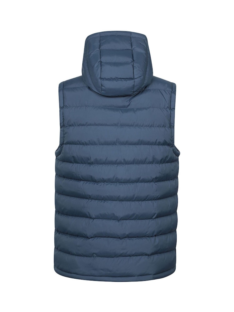 Mountain Warehouse Blue Seasons Mens Water-Resistant Hooded Padded Gilet - Image 3 of 5