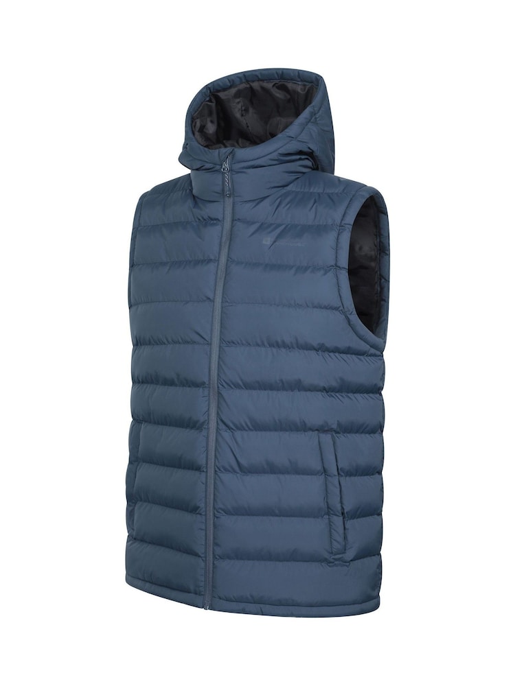Mountain Warehouse Blue Seasons Mens Water-Resistant Hooded Padded Gilet - Image 4 of 5