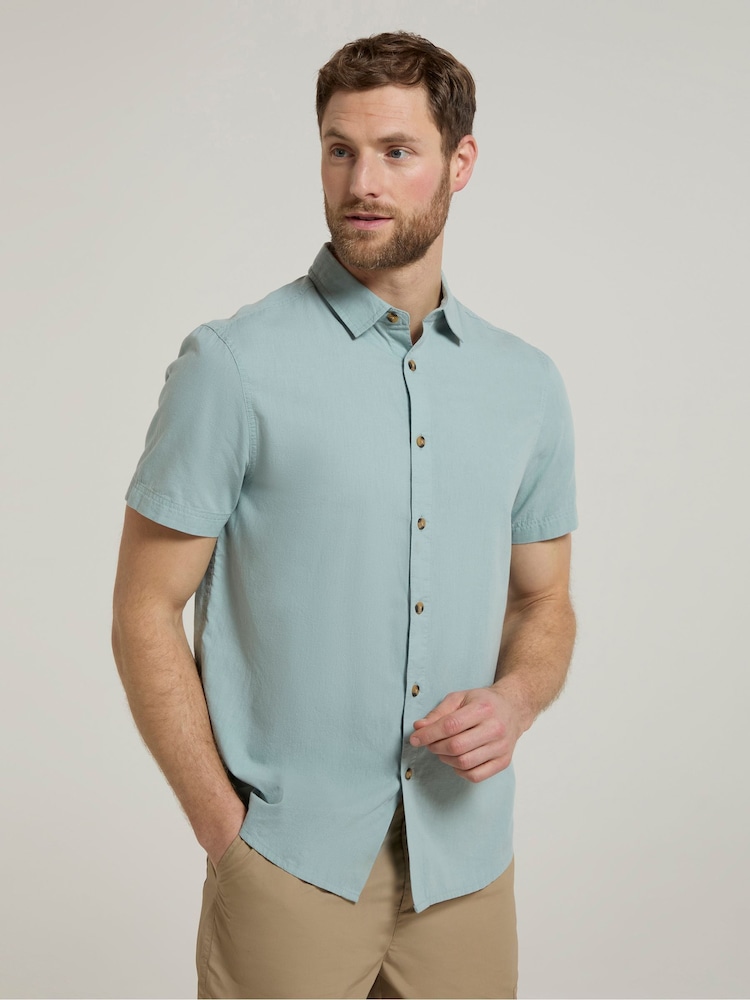 Aqua Blau - Mountain Warehouse – Weekender – Herren-Kurzarmhemd aus 100 % Baumwolle - Bild 2 von 4