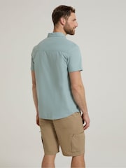 Aqua Blau - Mountain Warehouse – Weekender – Herren-Kurzarmhemd aus 100 % Baumwolle - Bild 3 von 4