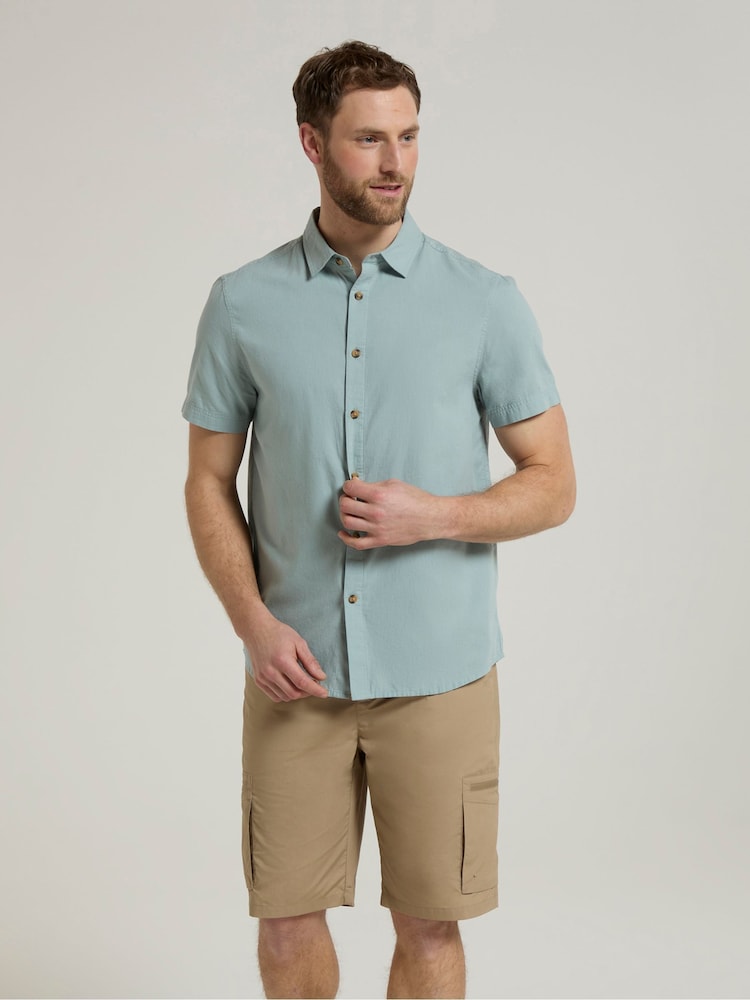 Aqua Blau - Mountain Warehouse – Weekender – Herren-Kurzarmhemd aus 100 % Baumwolle - Bild 4 von 4