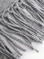Weekend MaxMara Grey Tornado Knitted-Jersey Scarf - Image 8 of 9