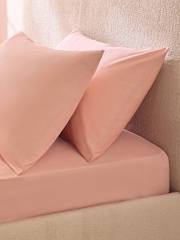 Peach Pink Cotton Rich Fitted Bed Sheet - Image 1 of 2