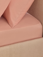 Peach Pink Cotton Rich Fitted Bed Sheet - Image 2 of 2