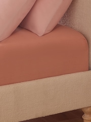 Peach Pink Cotton Rich Extra Deep Fitted Bed Sheet - Image 2 of 2