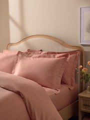 Set of 2 Peach Pink Cotton Rich Pillowcases - Image 1 of 3