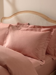 Set of 2 Peach Pink Cotton Rich Pillowcases - Image 2 of 3