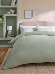 Sage Green Non Iron Simply Soft Microfibre 1 Pack Duvet Cover and Pillowcase Set - Image 1 of 4