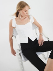 River Island Cream Corset Bow Detail Top - Image 4 of 4
