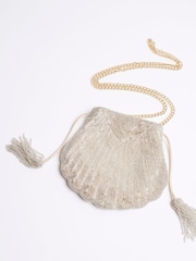 River Island Gold Beaded Shell Shoulder Bag - Image 4 of 6