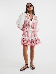 River Island White Petite 100% Cotton Poplin Shirt Dress - Image 3 of 4