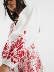 River Island White Petite 100% Cotton Poplin Shirt Dress - Image 4 of 4