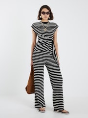 River Island Black Stripe Knot Side T-Shirt - Image 4 of 4