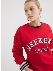 River Island Red Long Sleeve Weekend Sweatshirt - Image 2 of 4
