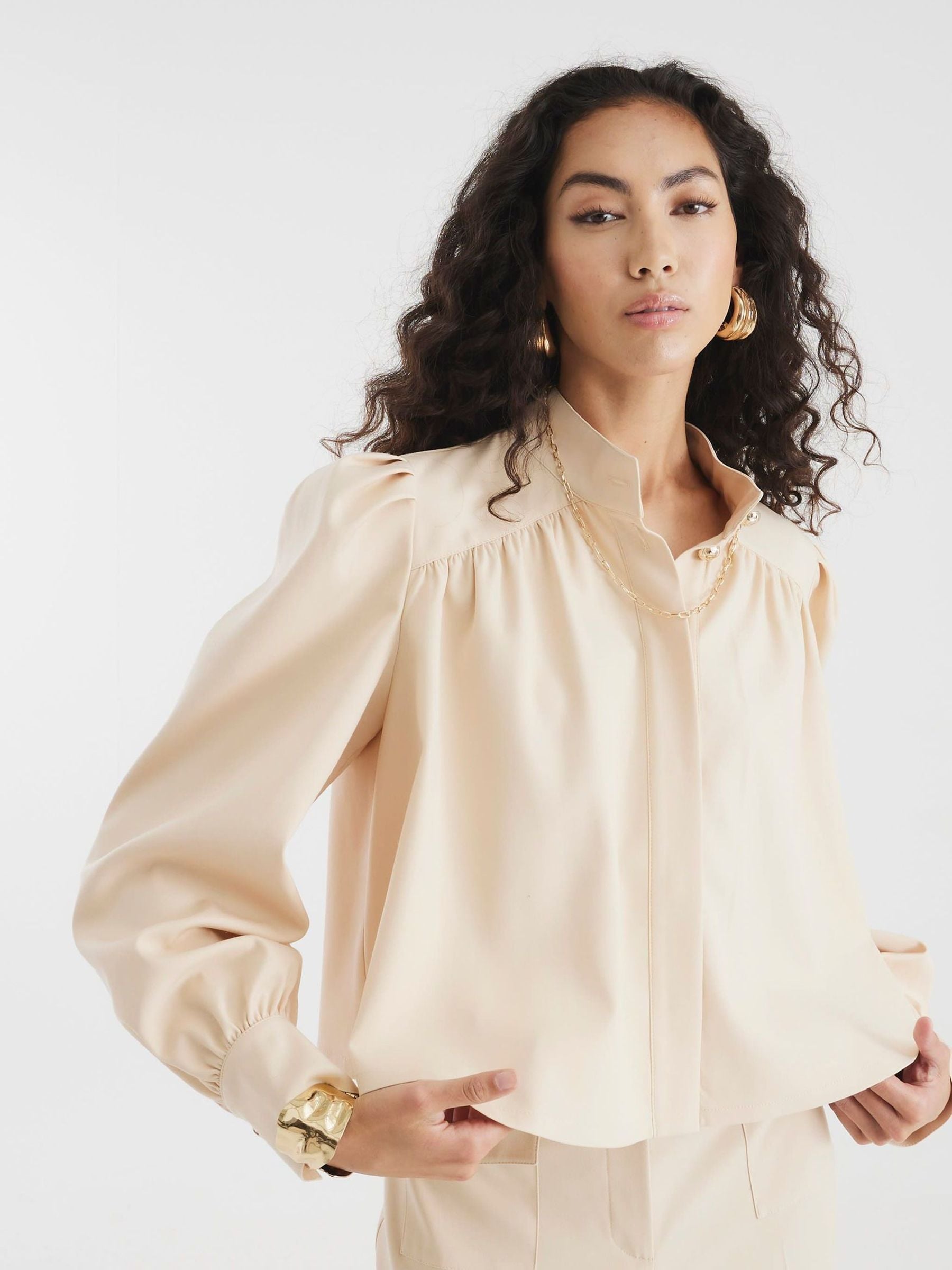 Buy River Island Brown Cape Blouse from the Next UK online shop
