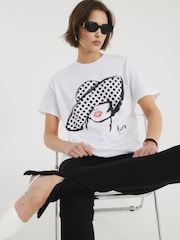 River Island Polkadot Hat 100% Cotton T-Shirt - Imagen 2 de 4