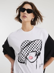 River Island Polkadot Hat 100% Cotton T-Shirt - Imagen 4 de 4