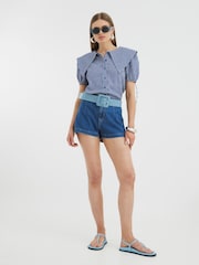 River Island Blue Gingham Collared Shirt - Image 3 of 4