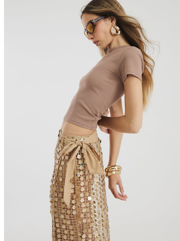 River Island Gold Sequin Sarong - Image 2 of 3