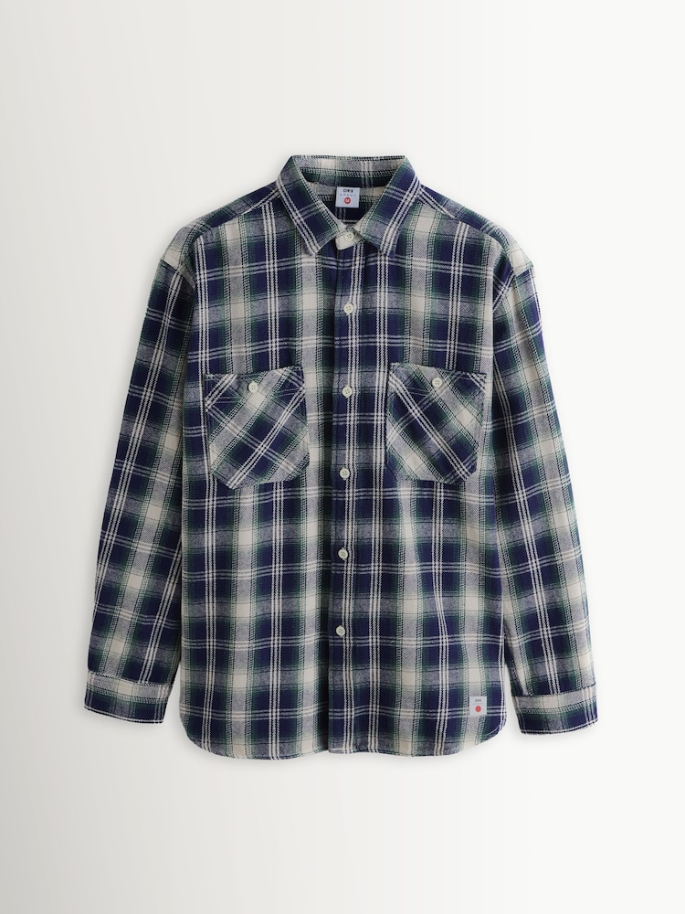Edwin Blue Madras Check Work Shirt - Image 7 of 7