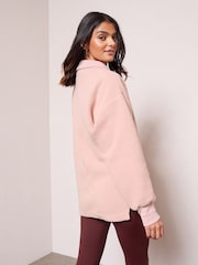 Friends Like These Pink Half Zip Borg Sweatshirt - Image 2 of 5